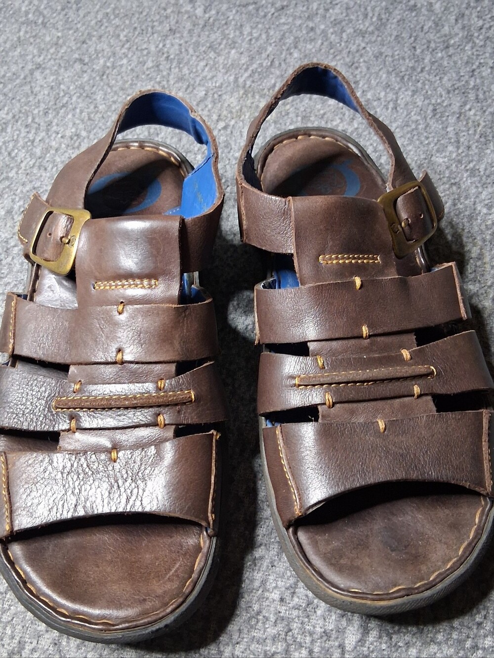 Born Brown Leather Fisherman Sandals Mens 11 Strappy Comfort Shoes M82323